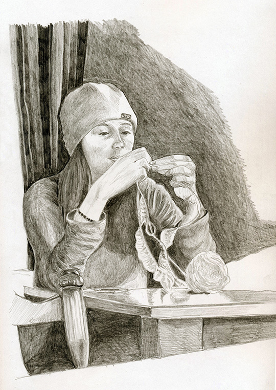 Paolo Doyle - Heather, knitting